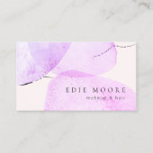 Artistic Purple Pink Watercolor Beauty Salon 名刺 (正面)