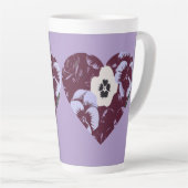 Artistic Purple Violet Heart Large Latte Mug カフェラテマグ (右アングル)