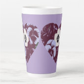 Artistic Purple Violet Heart Large Latte Mug カフェラテマグ (正面)
