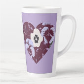 Artistic Purple Violet Heart Large Latte Mug カフェラテマグ (右)