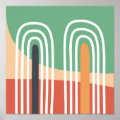 Artistic rainbow drawing, boho art  ポスター (正面)