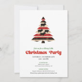 Artistic Red Black Plaid Holiday Gathering Card 招待状 (正面)