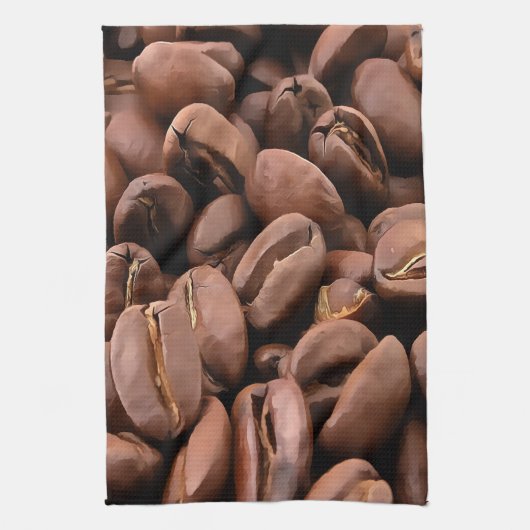 Artistic Roasted Coffee Beans キッチンタオル (縦)