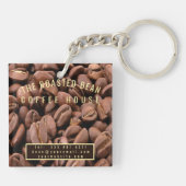 Artistic Roasted Coffee Beans Business Card キーホルダー (裏面)