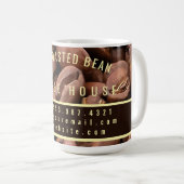 Artistic Roasted Coffee Beans Business Card コーヒーマグカップ (正面右)