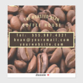 Artistic Roasted Coffee Beans Business Card シール (シート)