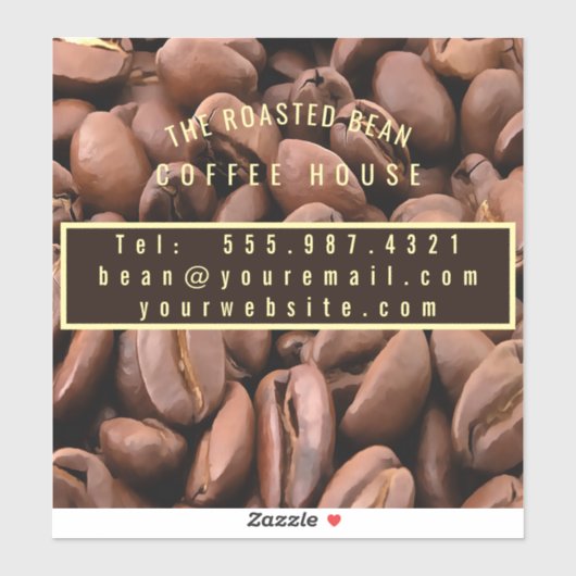 Artistic Roasted Coffee Beans Business Card シール (シート)