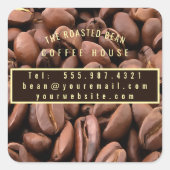 Artistic Roasted Coffee Beans Business Card スクエアシール (正面)
