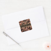 Artistic Roasted Coffee Beans Business Card スクエアシール (封筒)