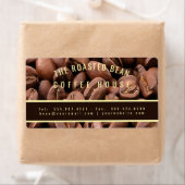 Artistic Roasted Coffee Beans Business Card ラベル (インサイチュ)