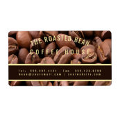 Artistic Roasted Coffee Beans Business Card ラベル (正面)