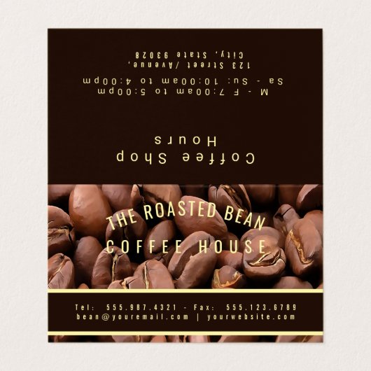 Artistic Roasted Coffee Beans Business Card 名刺 (外部フラット)