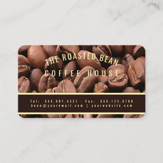 Artistic Roasted Coffee Beans Business Card 名刺 (正面)