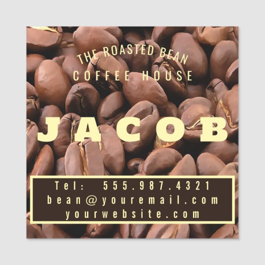 Artistic Roasted Coffee Beans Business Card 名札 (正面)