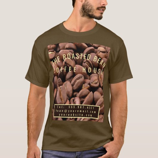 Artistic Roasted Coffee Beans Business Card Tシャツ (正面)