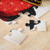 Artistic Samurai Cat Cherry For Adults & Family ジグソーパズル (側面)