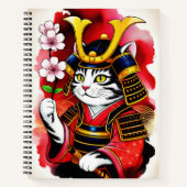 Artistic Samurai Cat Cherry For Journaling & Write ノートブック (正面)