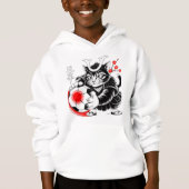 Artistic Samurai Cat Japan Soccer for Football fan (正面)