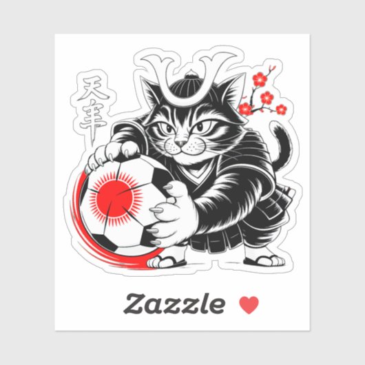 Artistic Samurai Cat Soccer For Laptops & Cars シール (シート)