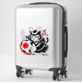 Artistic Samurai Cat Soccer For Laptops & Cars シール (スーツケース)