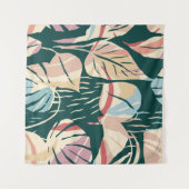 Artistic seamless pattern with abstract leaves. Mo タペストリー (正面(横))