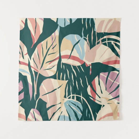 Artistic seamless pattern with abstract leaves. Mo タペストリー (正面)