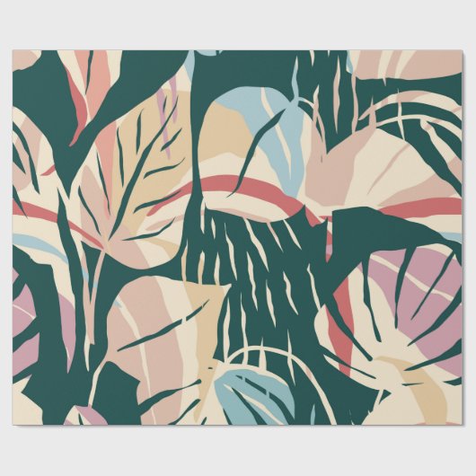 Artistic seamless pattern with abstract leaves. Mo ラッピングペーパー (フラット)