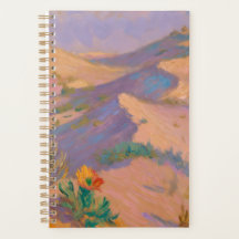 Artistic spiral notebook with desert drawings 