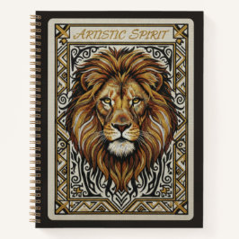Artistic Spirit Embroidered Lion King Journal ノートブック