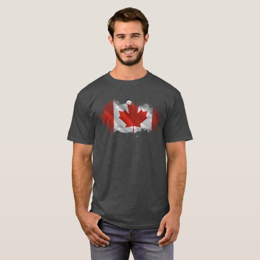 Artistic Splatter Canada Flag Graphic Tee Tシャツ (正面フル)