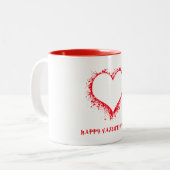 Artistic Splatter Heart Valentine’s Day Coffee Mug ツートーンマグカップ (正面左)