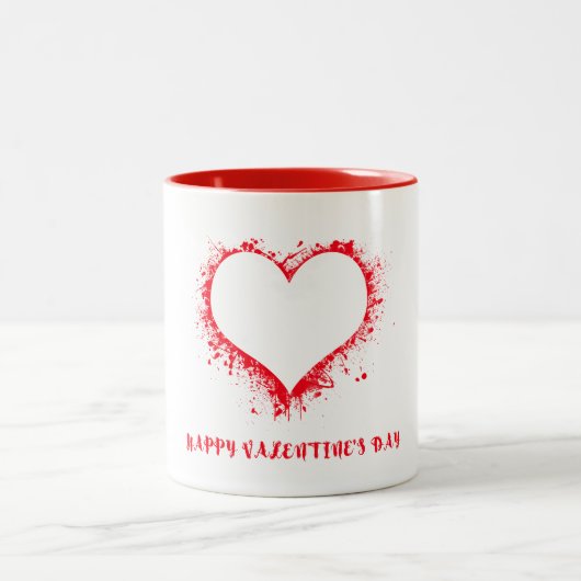 Artistic Splatter Heart Valentine’s Day Coffee Mug ツートーンマグカップ (中央)