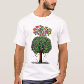 Artistic Spring Blossom Tree Graphic  Tシャツ (正面)