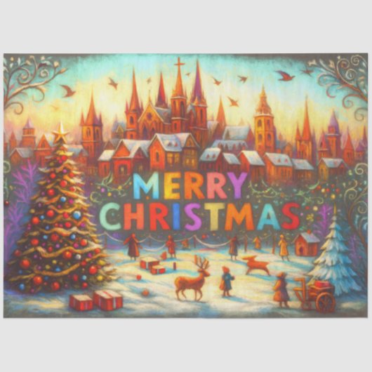 Artistic Storybook Christmas Village 薄葉紙 (正面)