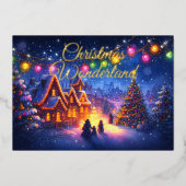 Artistic Storybook Christmas Wonderland 箔シーズンカード (正面)