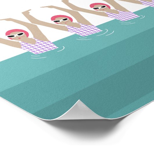 Artistic Swimmers | Synchro Swimming Design Art  ポスター (角)