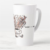 Artistic Swirl Botanical Coffee Cup Illustration M カフェラテマグ (右アングル)
