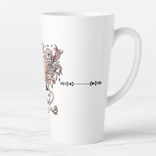 Artistic Swirl Botanical Coffee Cup Illustration M カフェラテマグ (右)