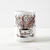 Artistic Swirl Botanical Coffee Cup Illustration M コーヒーマグカップ (中央)