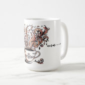 Artistic Swirl Botanical Coffee Cup Illustration M コーヒーマグカップ (正面右)