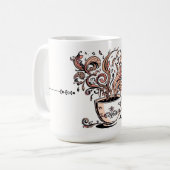 Artistic Swirl Botanical Coffee Cup Illustration M コーヒーマグカップ (正面左)