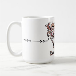 Artistic Swirl Botanical Coffee Cup Illustration M コーヒーマグカップ