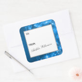 Artistic Swirling Snowflakes Christmas Gift Label スクエアシール (封筒)