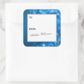 Artistic Swirling Snowflakes Christmas Gift Label スクエアシール (バッグ)