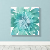 Artistic Teal Bloom Premium Canvas Wall Art キャンバスプリント (インサイチュ (ウッドフロア))