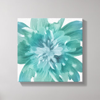 Artistic Teal Bloom Premium Canvas Wall Art キャンバスプリント
