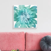 Artistic Teal Bloom Premium Canvas Wall Art キャンバスプリント (インサイチュ (リビング))