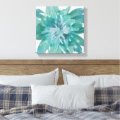 Artistic Teal Bloom Premium Canvas Wall Art キャンバスプリント (インサイチュ (寝室))