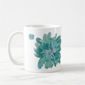 Artistic Teal Blossom High-Definition Floral Ceram コーヒーマグカップ (左)