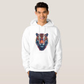 Artistic Tiger Face Hoodie – Bold & Stylish パーカ (正面フル)